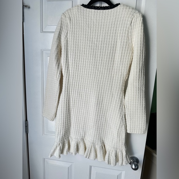 Self-Portrait Cream Textured Knit Mini Dress - Picture 3 of 5